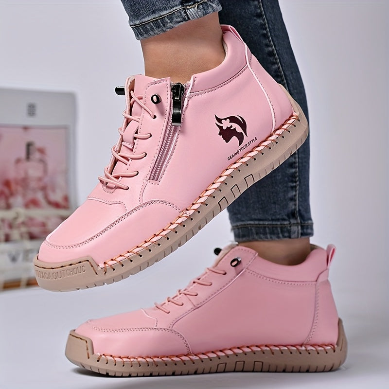 Women's Hand-Sewn Workwear Slip-On Loafers Black Leather