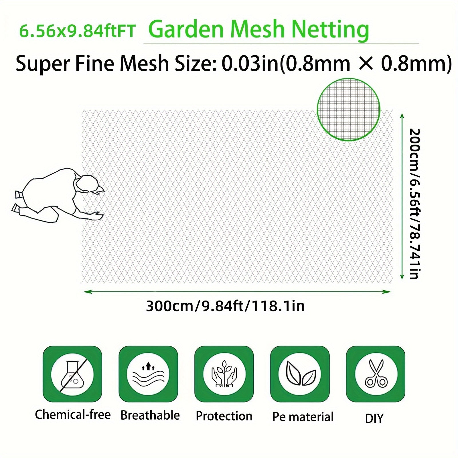 Bog hasharotlariga qarshi 60 tarmoqli HDPE shaffof hasharot to‘siq, o‘simliklar uchun