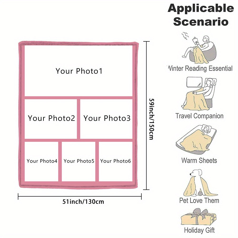 Custom Photo Blanket Soft Flannel Throw Personalized Gift for Home and Travel