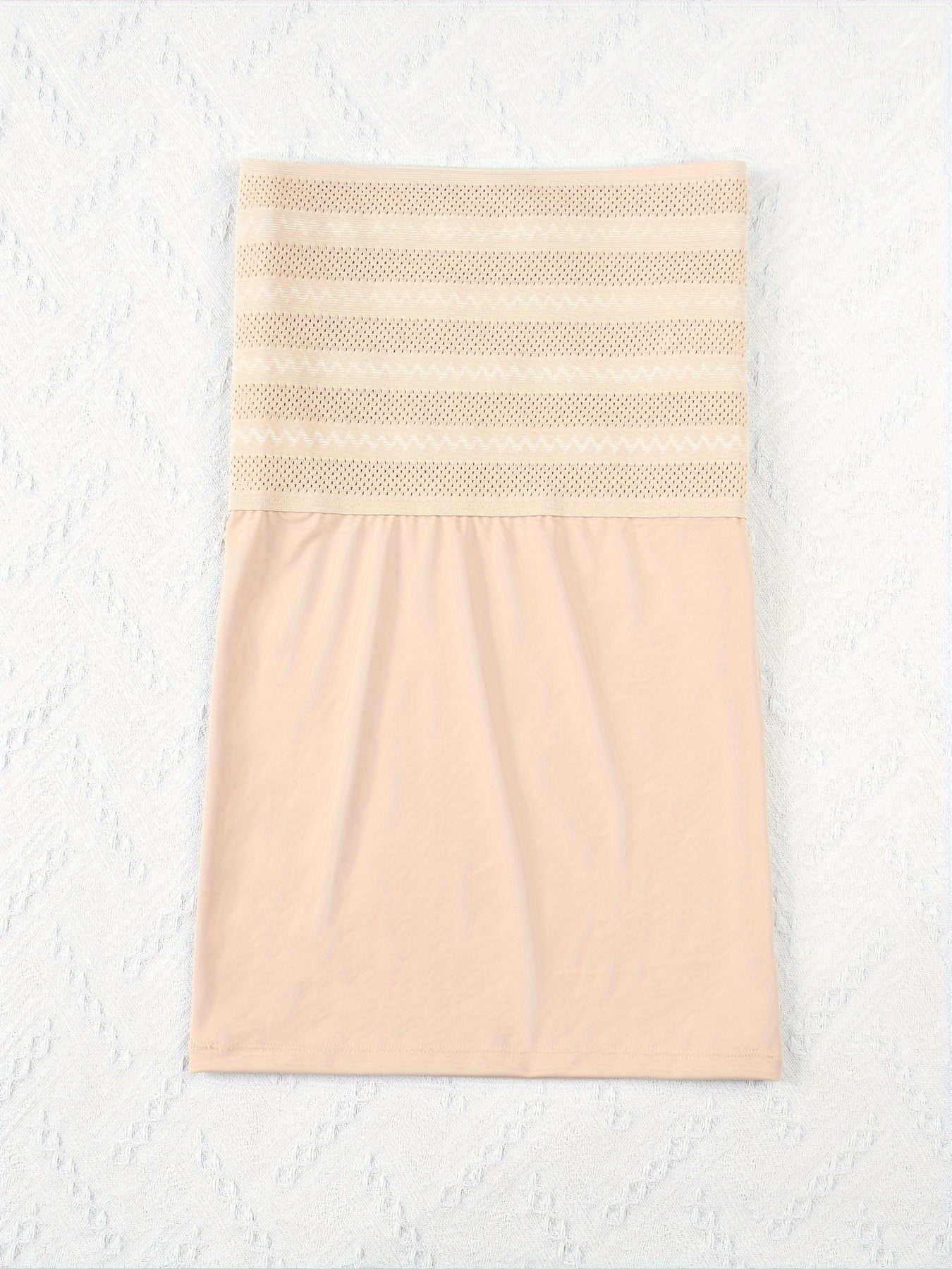 Women's High-Waist Tummy Control Skirt Black Mesh Overlay Slimming Body Shaper Elegant