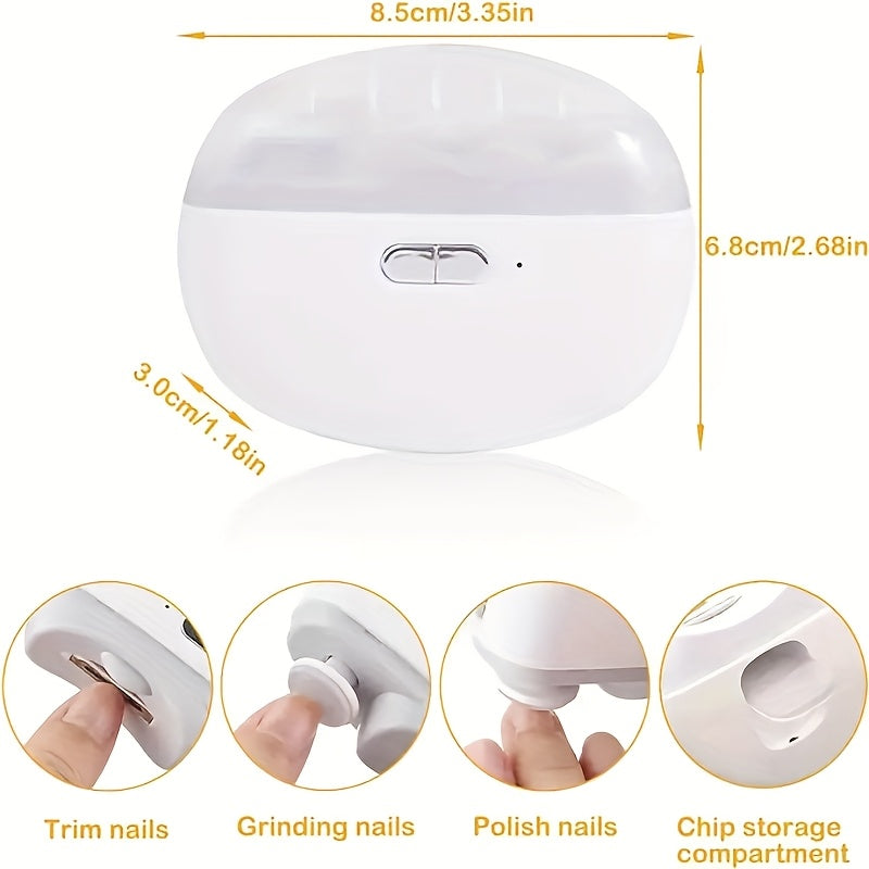 Electric Nail Clipper and File Kit with Anti-Pinch, USB Rechargeable, Portable, Long Battery Life