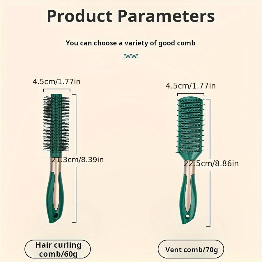 Hair Brush Set with Air Cushion Comb Round Curling Detangling Brushes for Straight Hair