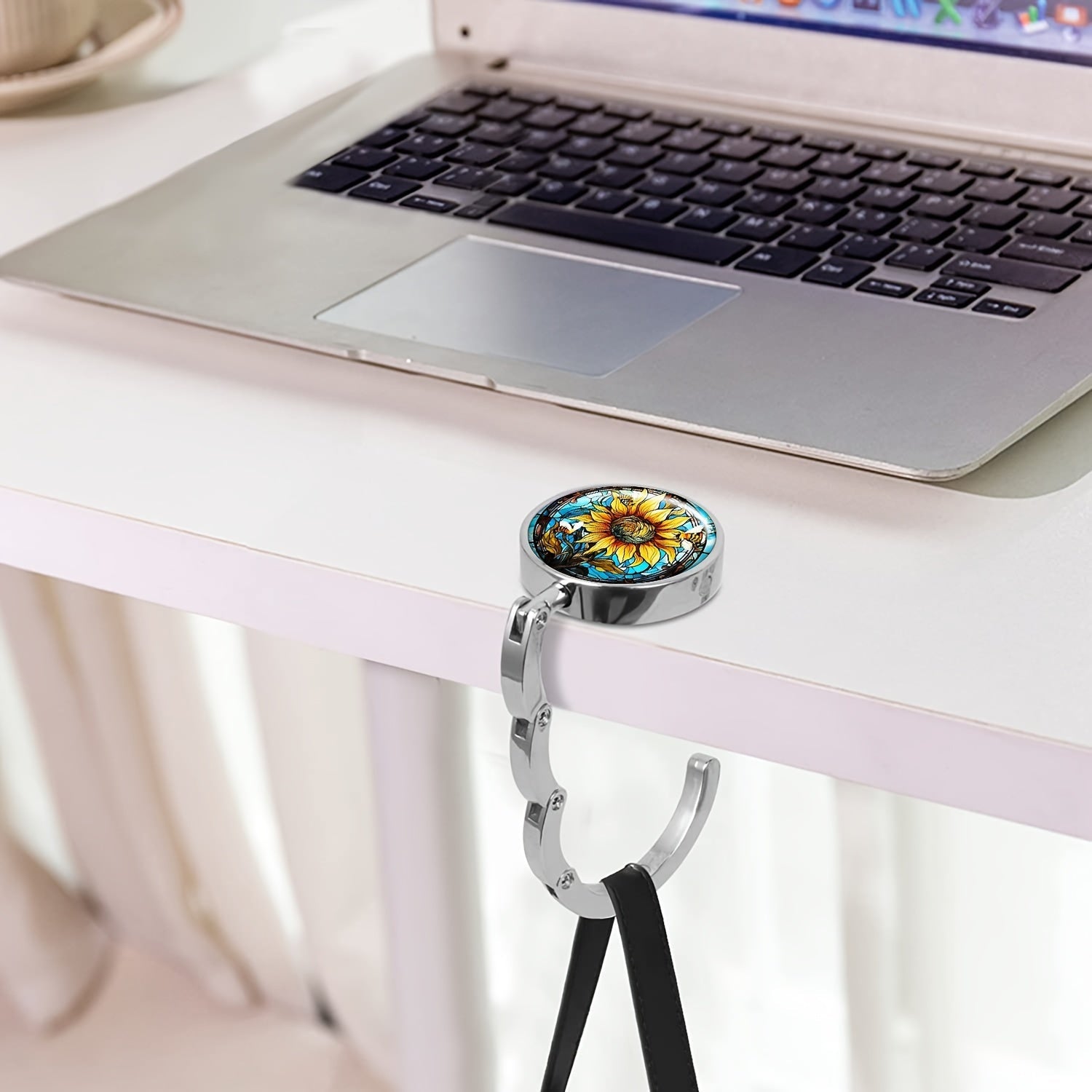 Foldable Sunflower Purse Hanger Metal Handbag Hook for Tables Ladies Accessory