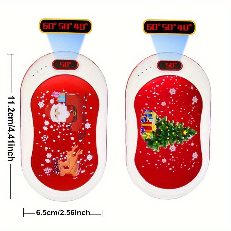 Dual-Sided Hand Warmer Vibration Massager with Adjustable Temperatures USB Rechargeable Long Battery