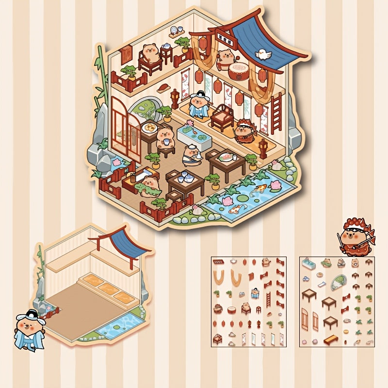 3D Наклейки для ландшафта хранения для миниатюрных сцен Маленький дом Журналинг DIY Облегчение стресса