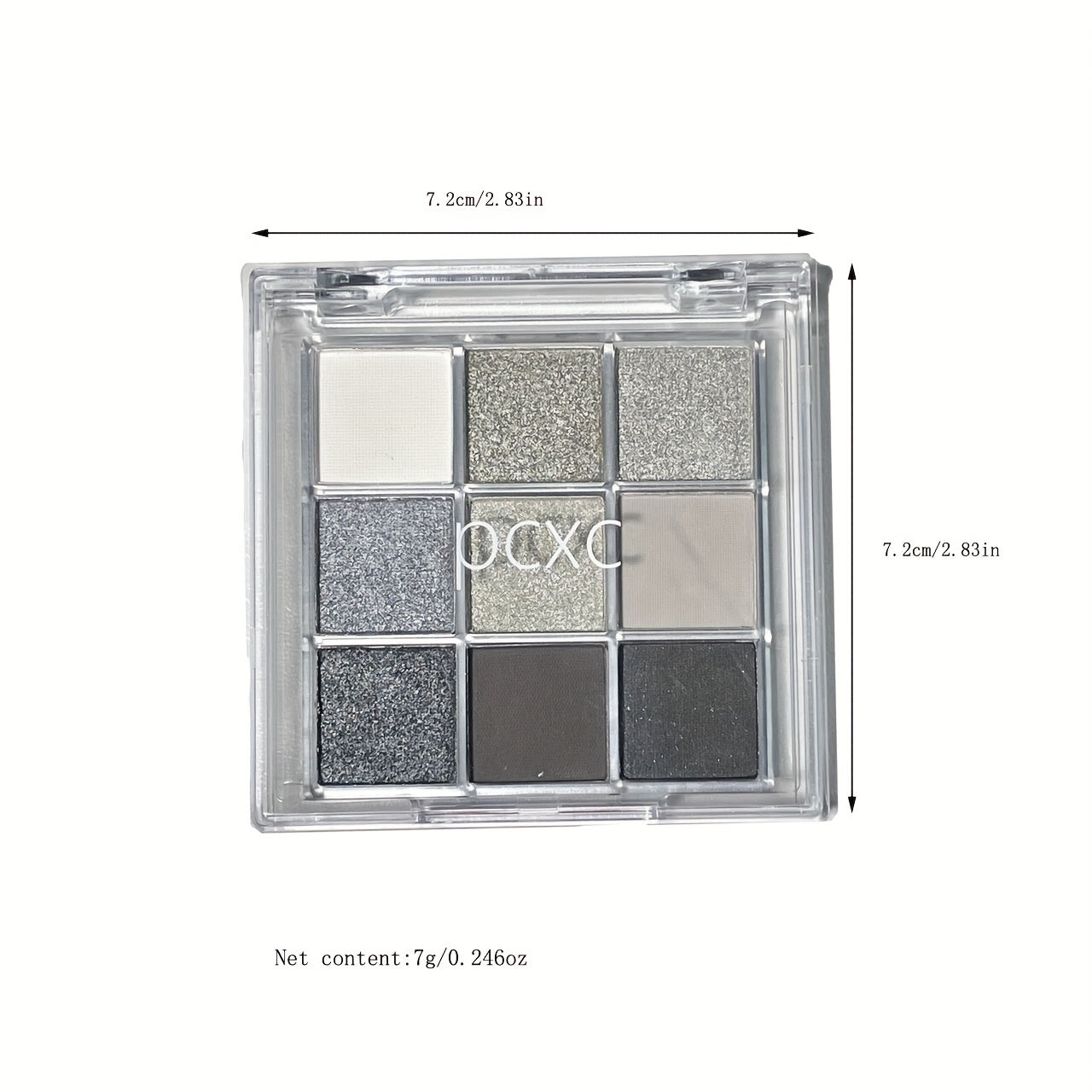 Women Eyeshadow Palette 9 Colors Black Gray Silver Glitter Matte Smoky