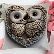 Owl Valentine's Day Pillow Cover 45.72cm Polyester Indoor Outdoor Decor
