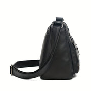 Bolso bandolera de lentejuelas negras para mujer con correa ajustable y diseño plegable