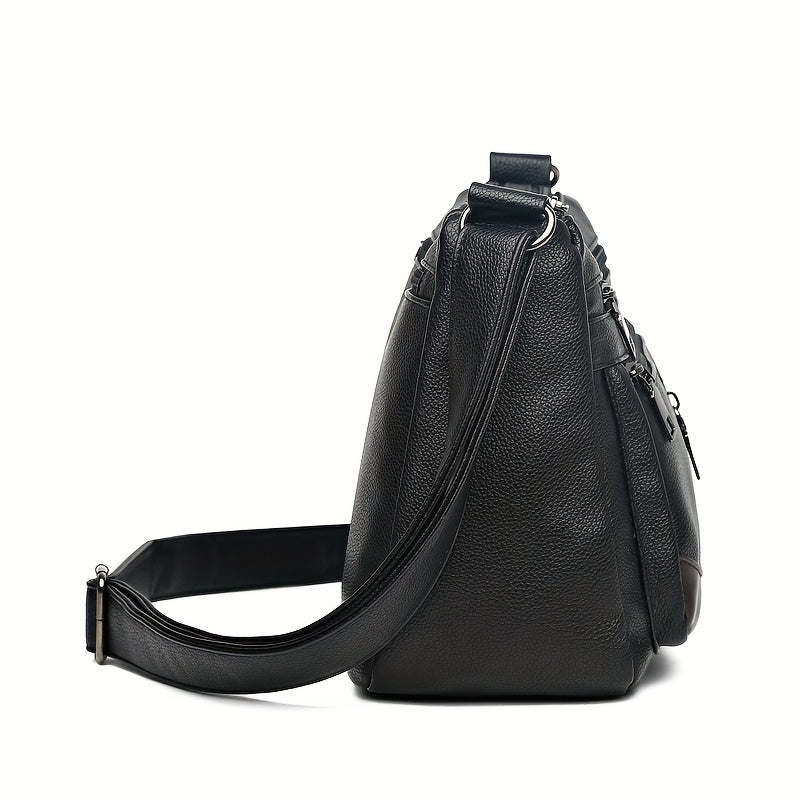Bolso bandolera de lentejuelas negras para mujer con correa ajustable y diseño plegable