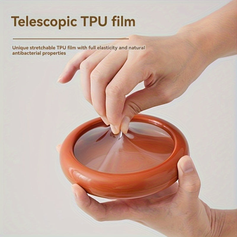 Juego de cápsulas reutilizables para conservación de alimentos con tapas de TPU elásticas para frutas y verduras