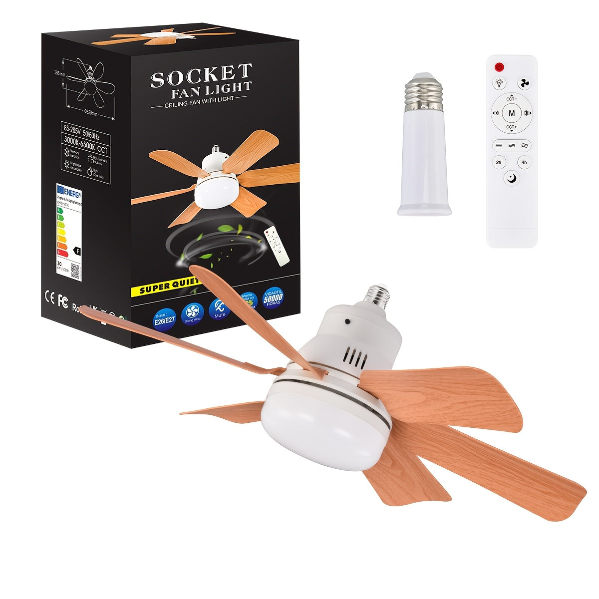 "Yog'och to'qimalari LED shift ventilyatori yoritgichi, masofadan boshqarish pultiga ega, 5 ta yog'och qanoti, bir nechta xonalar uchun mos, sovuq va iliq yoritish rejimlari, oson o'rnatish."