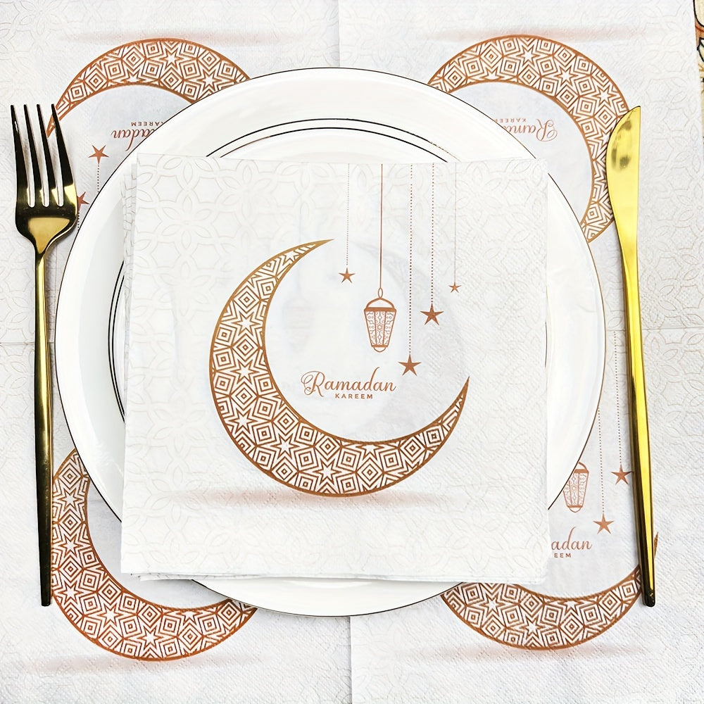 20 ta bir foydalanish uchun qog'oz sochiq Ramazon bayrami bezaklari Oylar chiroqlari 33cm partiyalar uchun