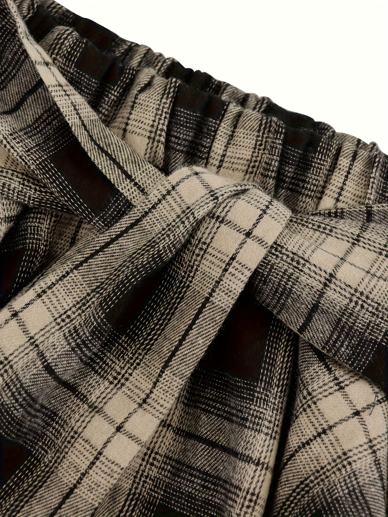 Plus Size Women’s Plaid Irregular Short Skirt Faux Two-Piece Casual Wear