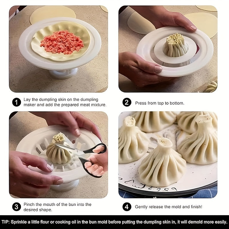 Flower Shaped Dumpling Maker Plastic Pastry Pie Mold for Homemade Buns and Dumplings