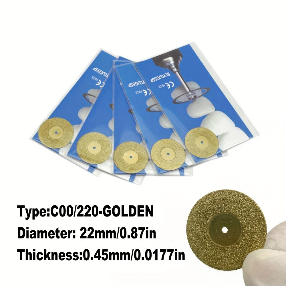 Dental Lab Diamond Discs 19mm 22mm Dual-Sided Polishing and Grinding Discs Gold or Silver