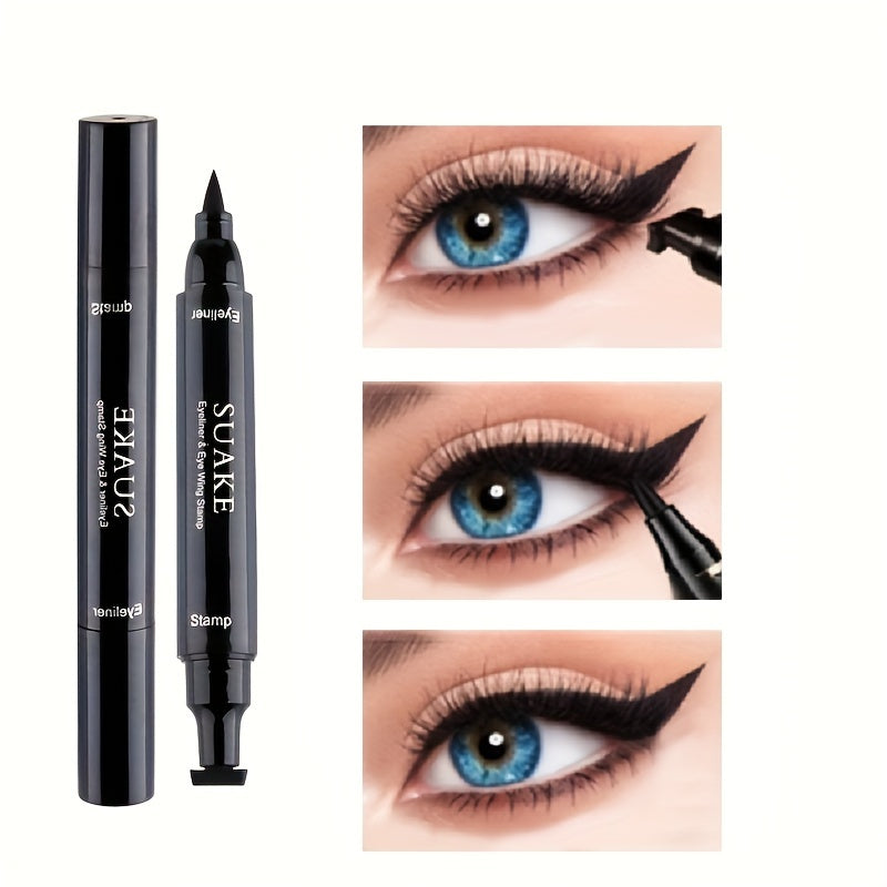 Eyeline Girl Waterproof Double-Head Pen Black Smudge-Proof Long-Lasting