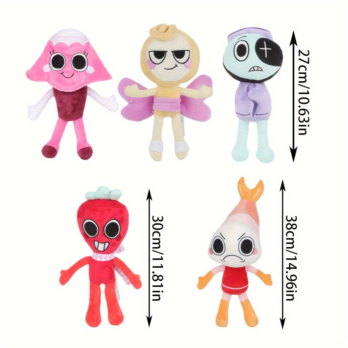 Anime Game World Plush Toy for Kids Red Bright Pink Stuffed Doll Gift