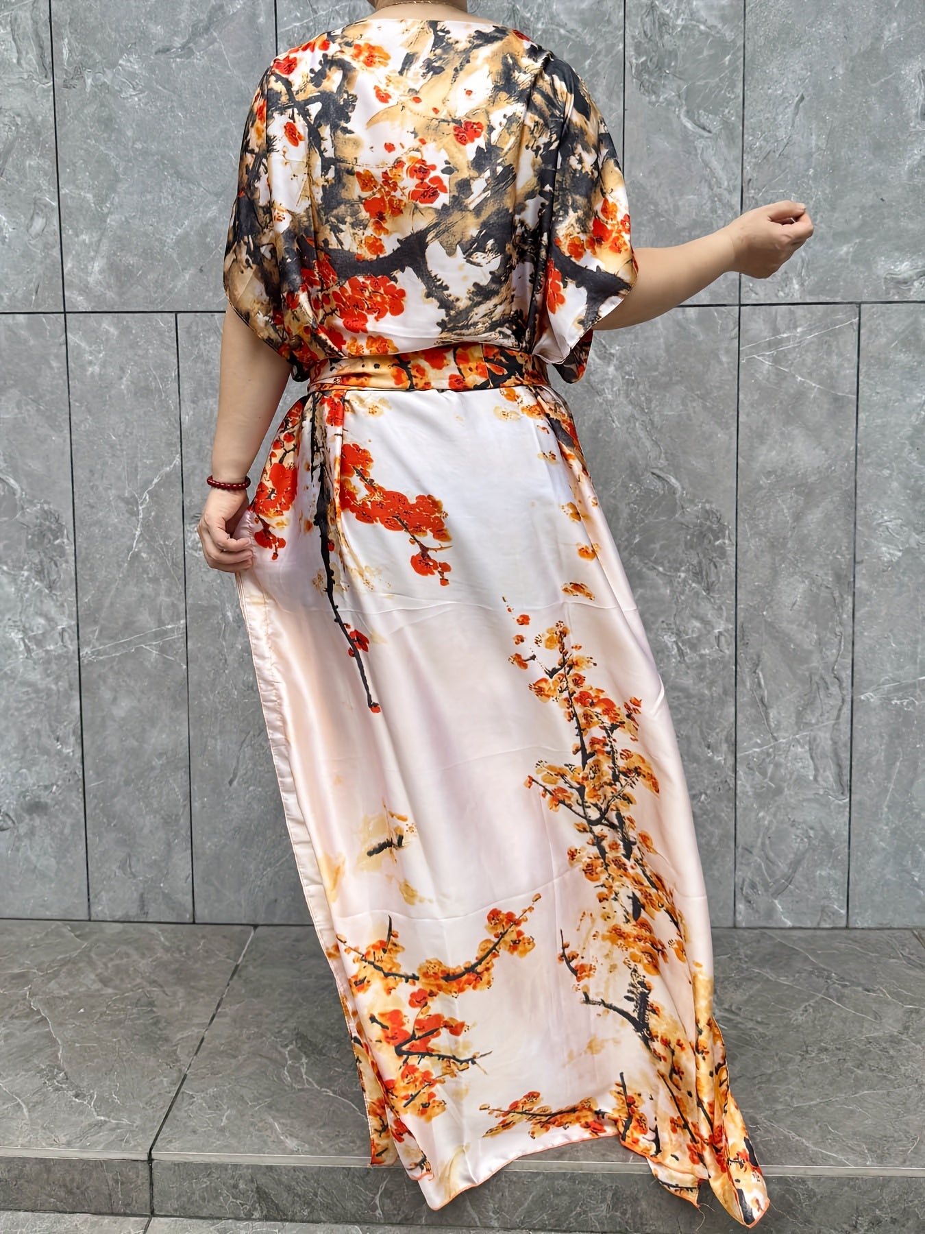 Women's Plus Size Maxi Kaftan Dress Flowy Floral Summer Beachwear