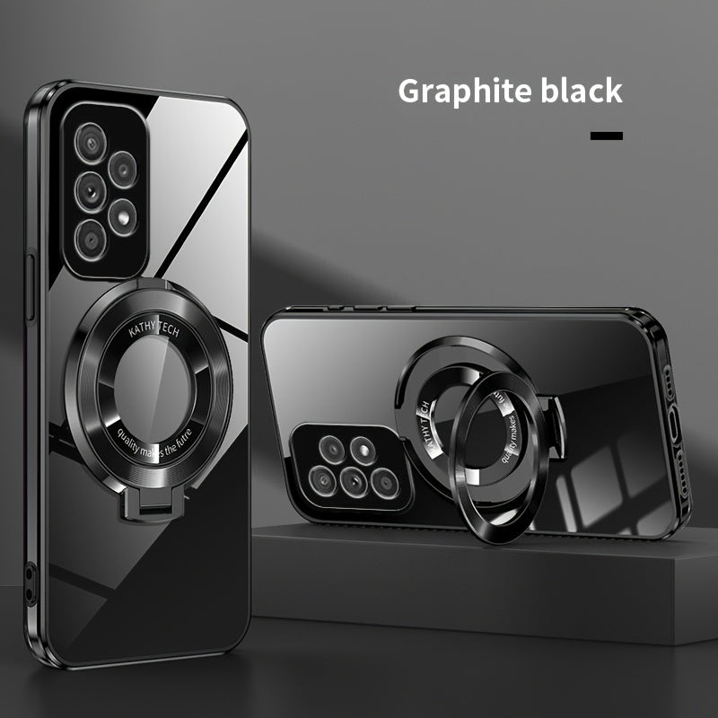 Electroplated Galaxy Phone Case with CD Holder Fall Protection Camera Guard for Samsung Galaxy Series