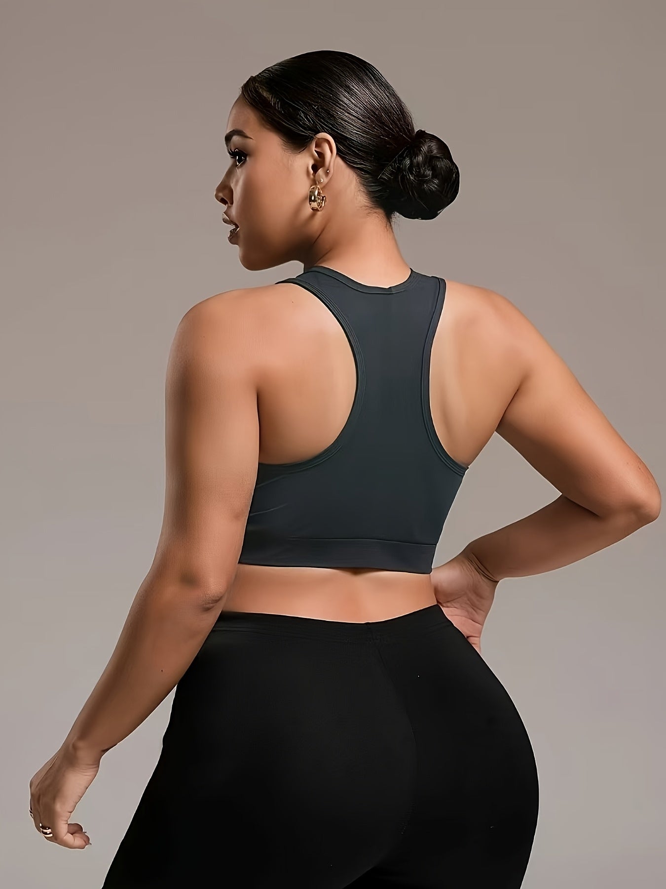 Women's Plus Size High Support Sports Bras with Front Zipper Removable Pads