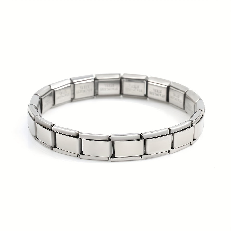 Stainless Steel Roman Numeral Bracelet Unisex Adjustable Cuff Jewelry