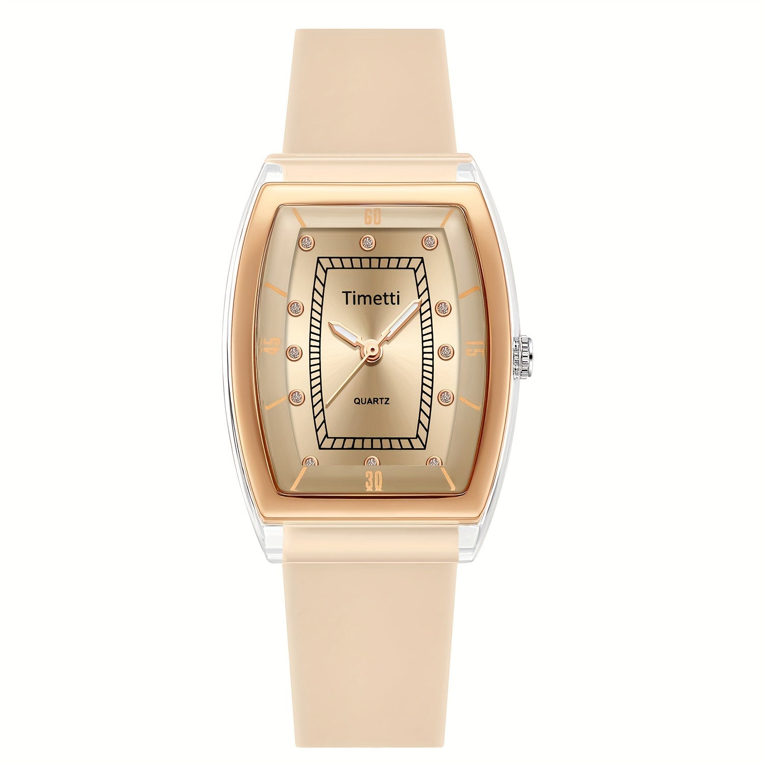 Women's Quartz Watch Silicone Band Classic Barrel Shape Analog Watch