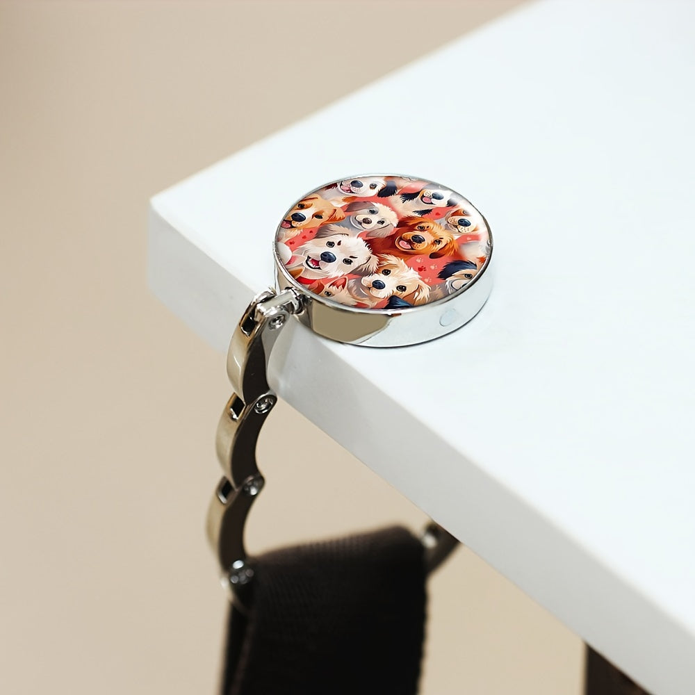 Dog-Themed Foldable Purse Hanger Table Hook for Handbags Travel Gift