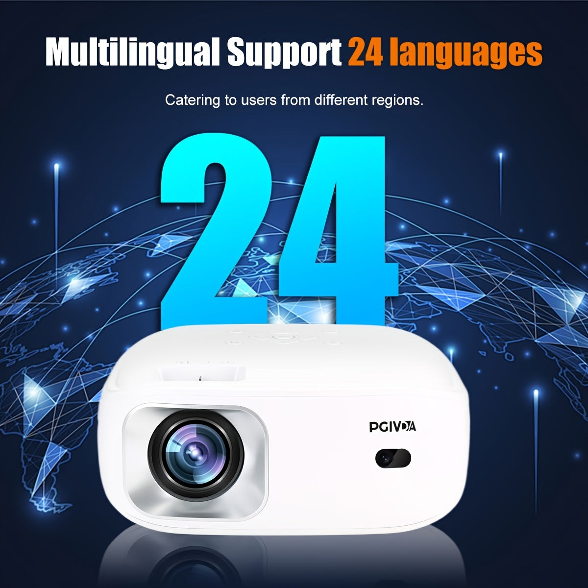 Портативный проектор HD 1080P с поддержкой 4K и яркостью 3000 люмен для домашних и уличных фильмов