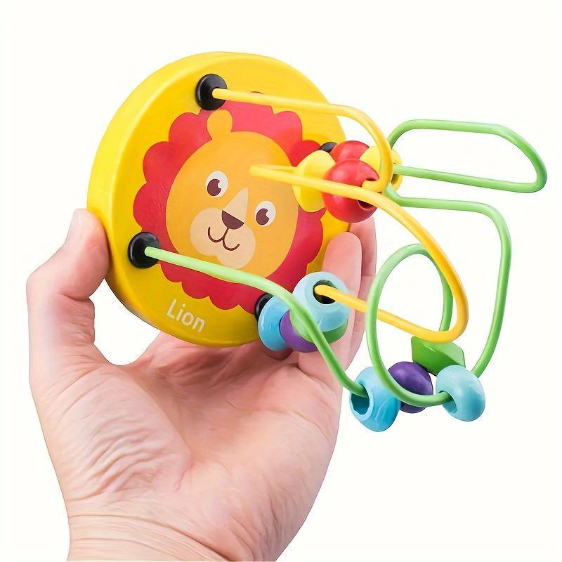 Colorful Wooden Parrot Bead Toy with Music for Birds and Educational Play