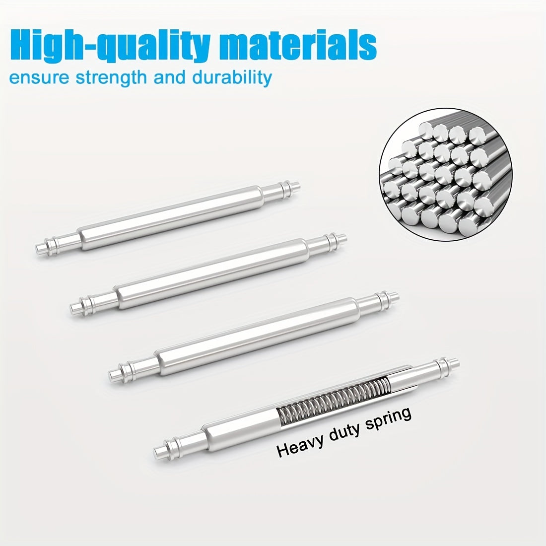 Soat tasmasini almashtirish vositalari to'plami 33 ta qismdan iborat bo'lib, unda 32 ta og'ir vaznli zanglamas po'latdan yasalgan soat tasmasi pinlari bilan birga bahor bar vositasi mavjud. Bu soat ixlosmandlari uchun mukammal sovg'a tanlovi.