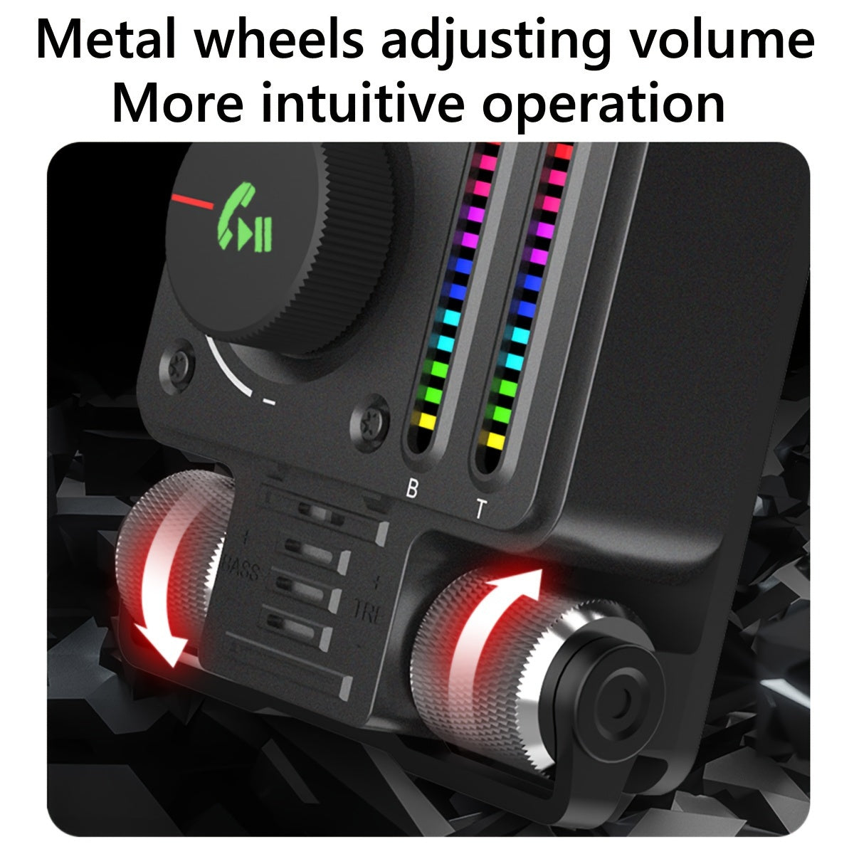 Wireless FM Transmitter for Car, Adjustable Treble and Bass, 30W Fast Charging