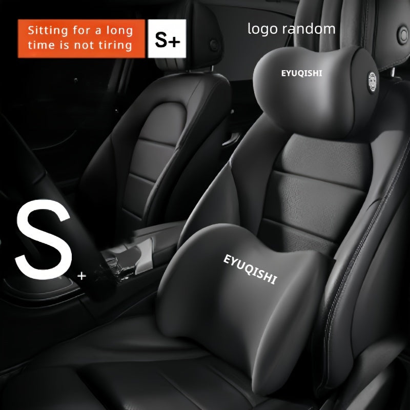 Memory Foam Car Headrest and Lumbar Support Pillow Breathable Synthetic Fiber