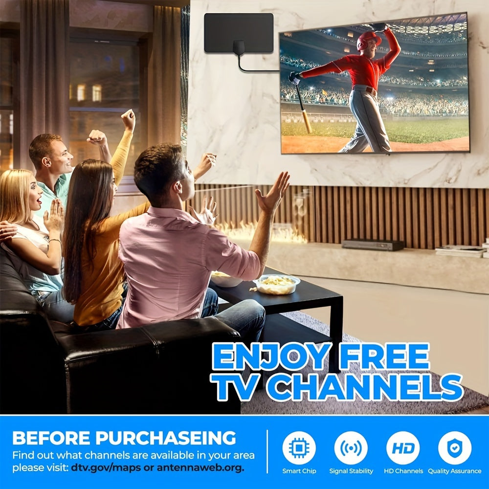 Indoor Digital TV Antenna 1080 Mile Range 4K Full HD Signal Booster USB Powered