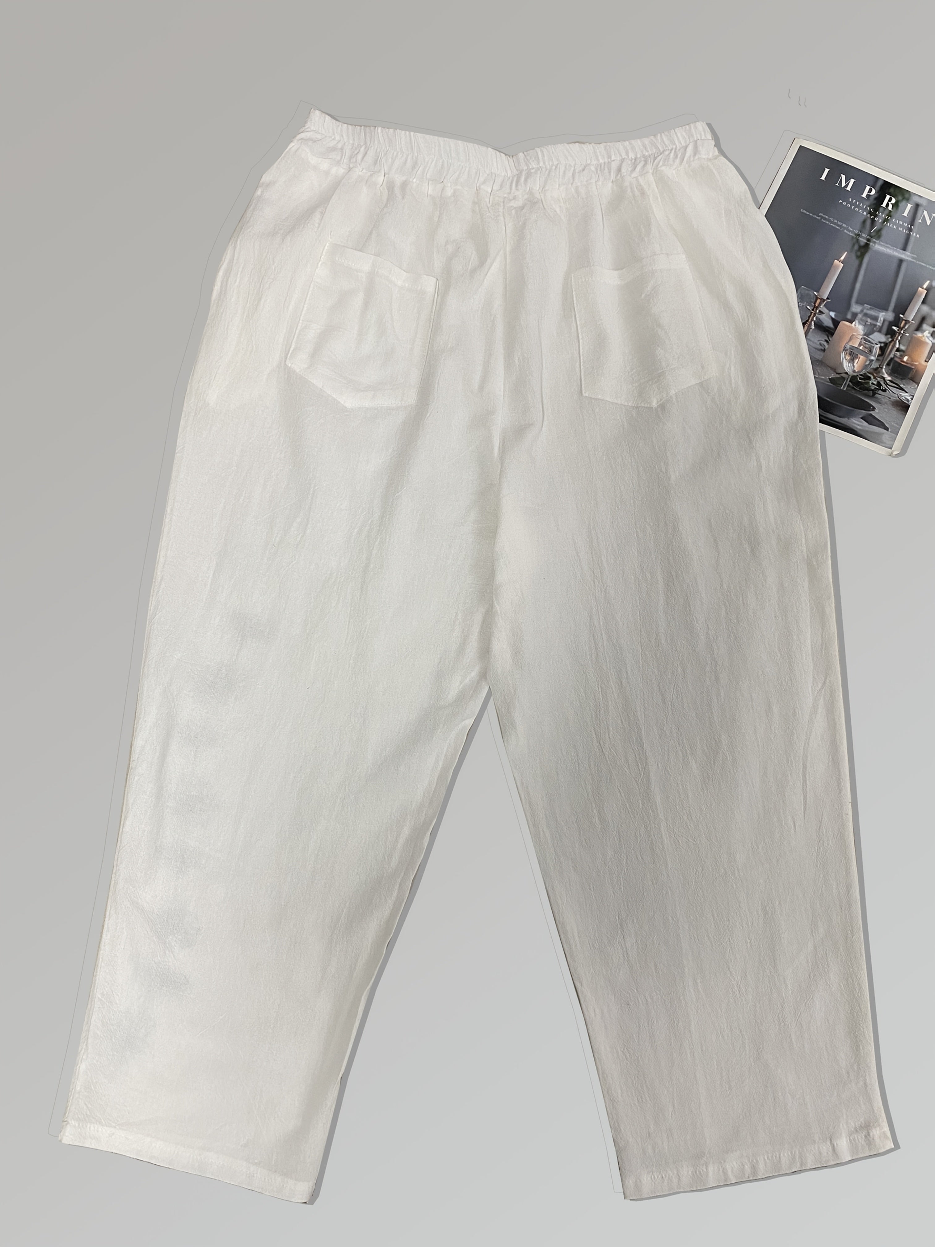 Women's Plus Size Wide Leg Pants with Dandelion Print Loose Fit Spring Summer