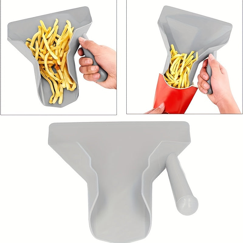 Plastic French Fry and Popcorn Server with Handle for Snacks and Nuts