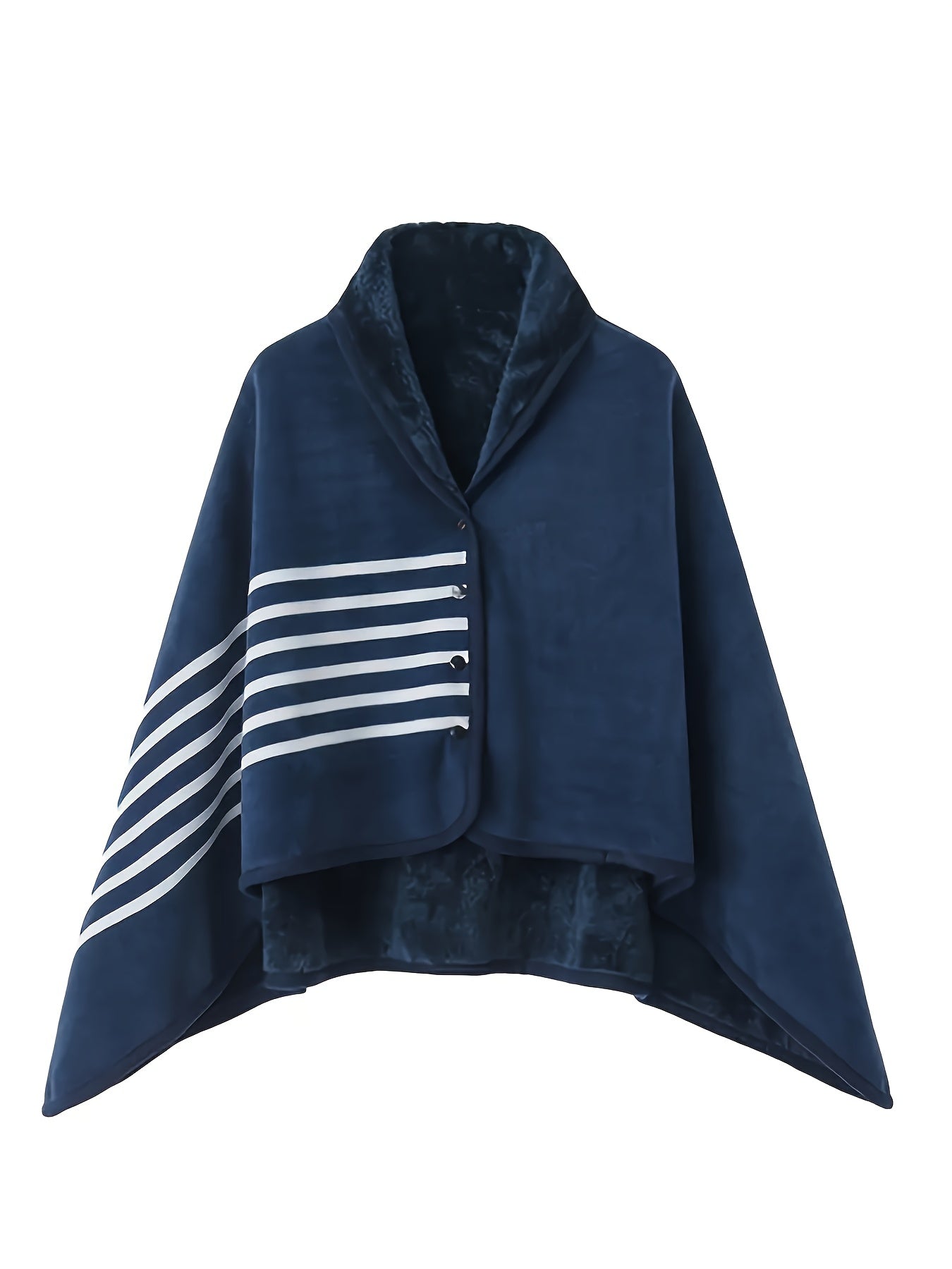 Women's Plaid Polyester Flannel Pajama Cape Sleeveless V-Neck Loose Fit All-Season