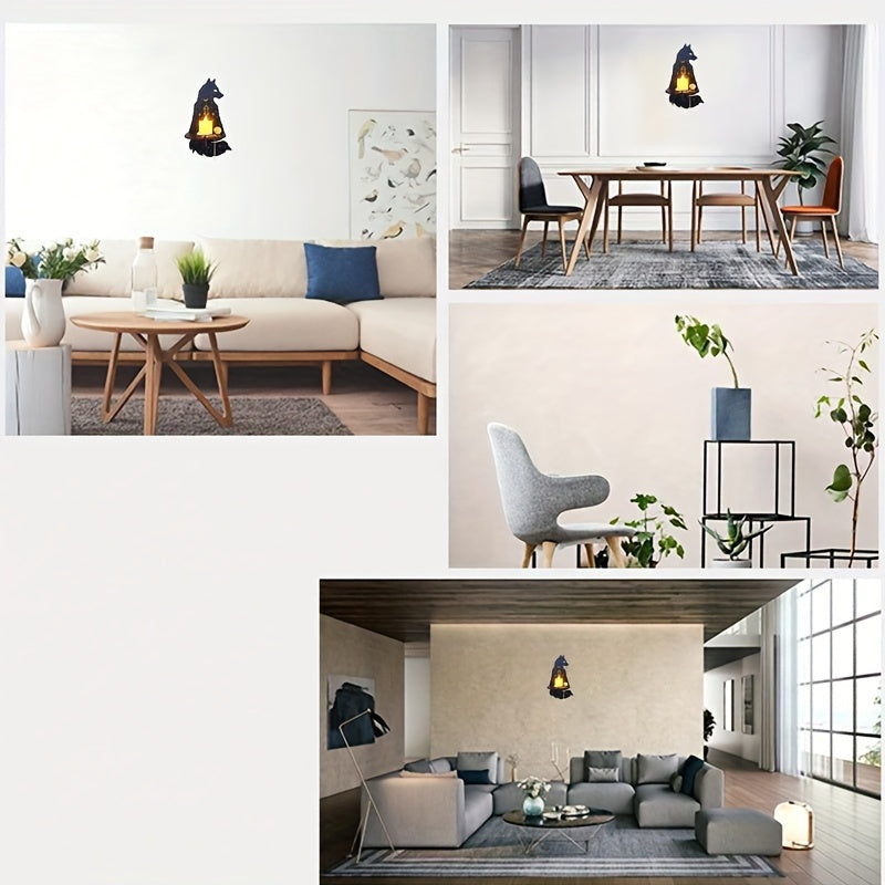 1 шт. Рустикальная деревянная полка для кристаллов с дизайном животных и бабочек, настенное художественное оформление для кристаллов и свечей