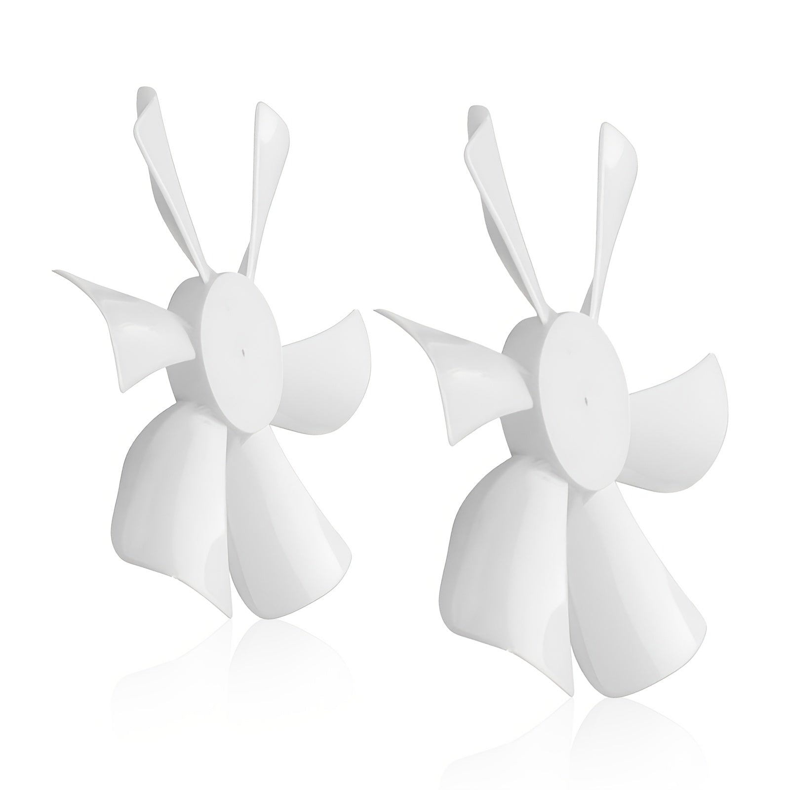 White RV Vent Fan Blades 15.24cm for 12V D-Shaft Motors Durable Plastic Replacement