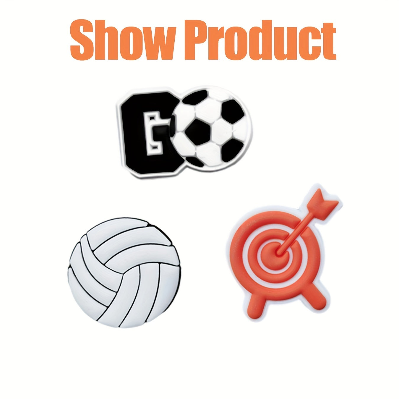 Unisex PVC Charms Pack of 50 Mixed Sports Ball Charms for Jewelry and Sandals