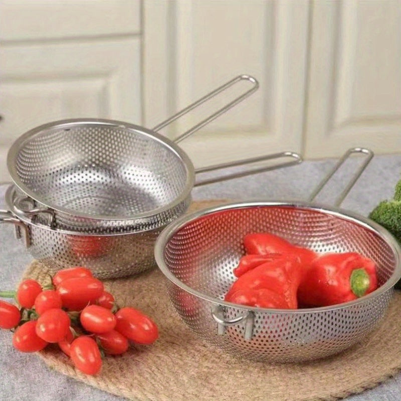 Colador de acero inoxidable de 25cm con asa, tamiz de cocina multiusos