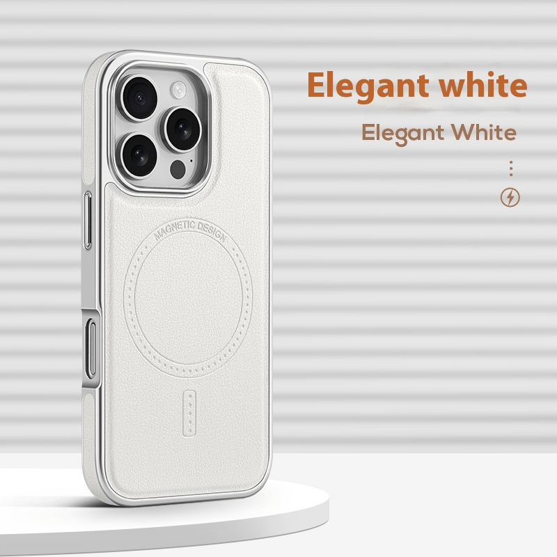 Men Women Faux Leather Phone Case for iPhone 16 Pro Max 15 Pro 16 Plus Drop Protection