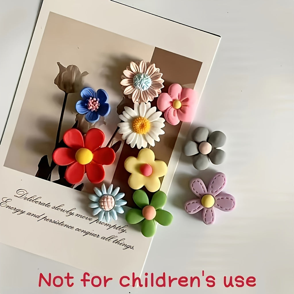 10Pcs Colorful Cartoon Flower Shoe Charms for Clogs Sandals and Slippers