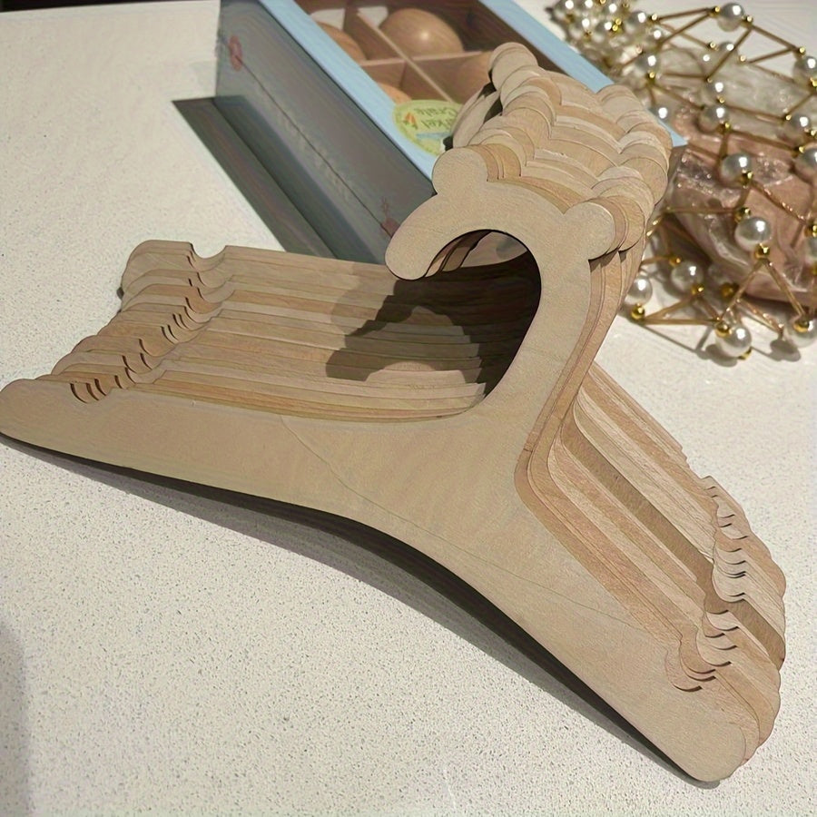 Juego de 5 o 10 perchas de madera con forma de oso para organización de armario