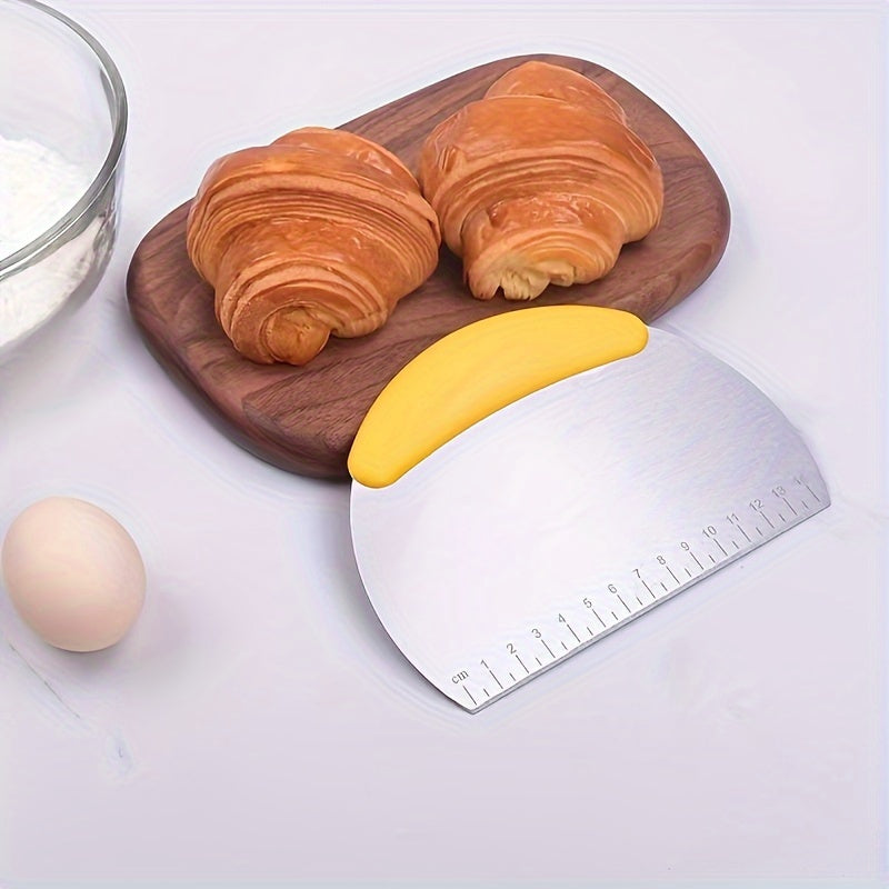 Stainless Steel Dough Cutter with Measuring Guide for Baking and Pastry