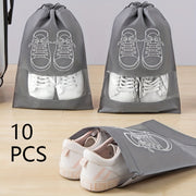 10 Non-Woven Travel Shoe Storage Bags Waterproof Transparent Set of 10