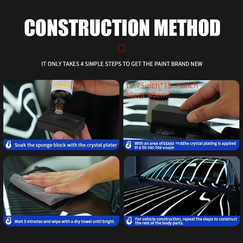 Hydrophobic Glass Coating Solution 50ml, 9H+ Ceramic Car Shield