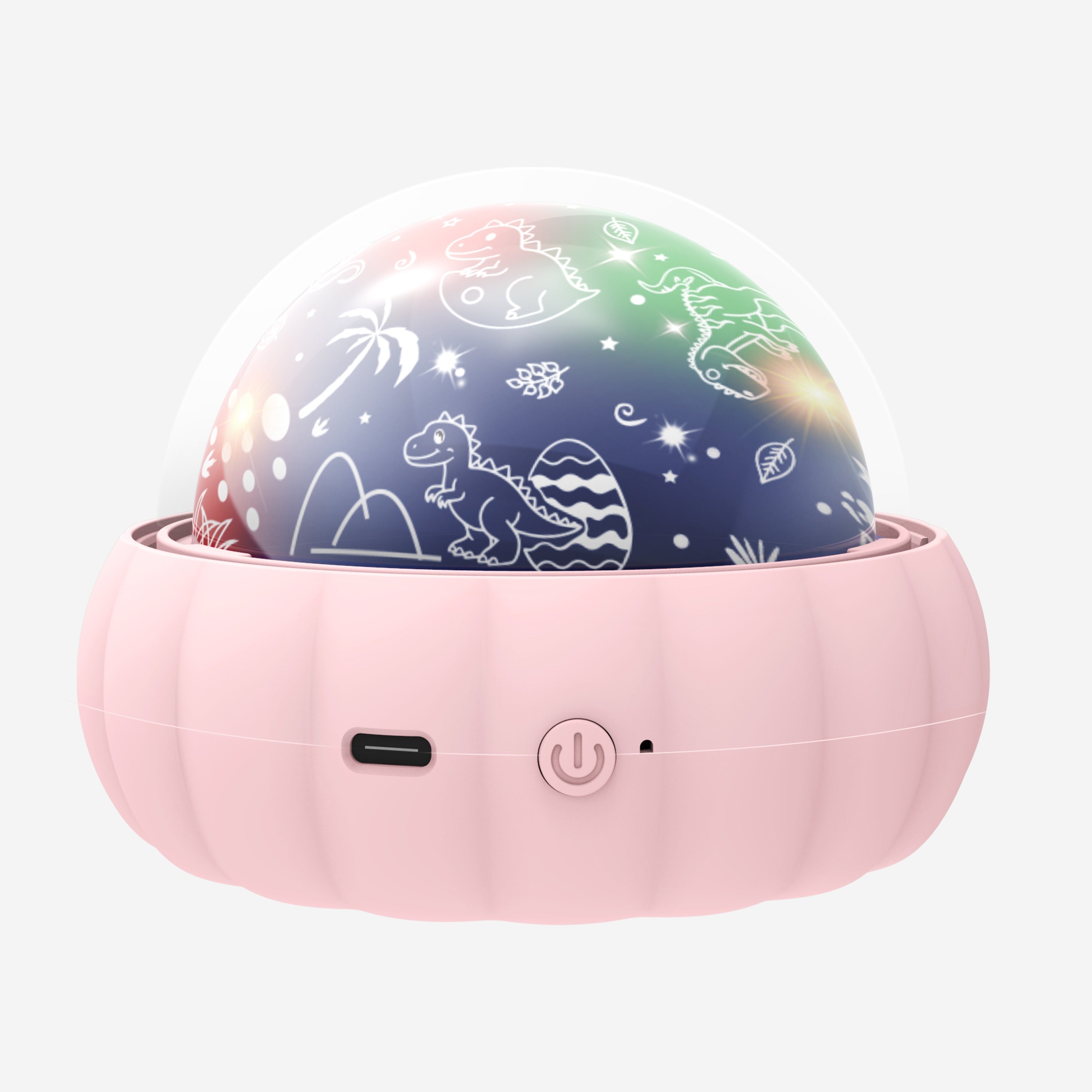 Night Light with Dinosaur and Moon Stars Galaxy Projection 360° Rotation Color Changing for Kids Bedroom