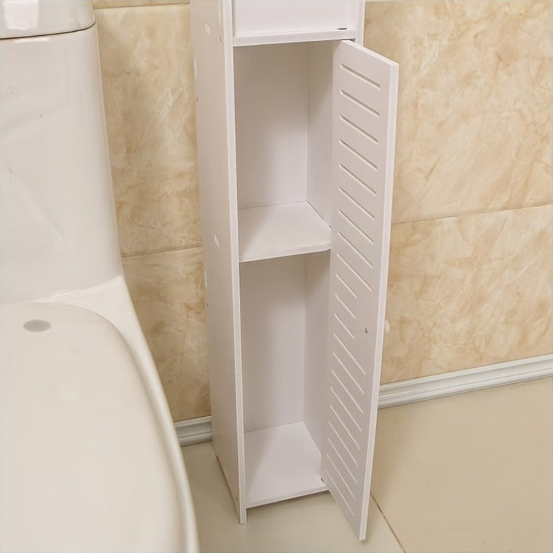 Freestanding Bathroom Cabinet with Drawer and Toilet Paper Holder 23.23 Inches High Resin