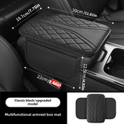 Universal PU Leather Car Armrest Pad with Storage Bag and Stylish Stitch
