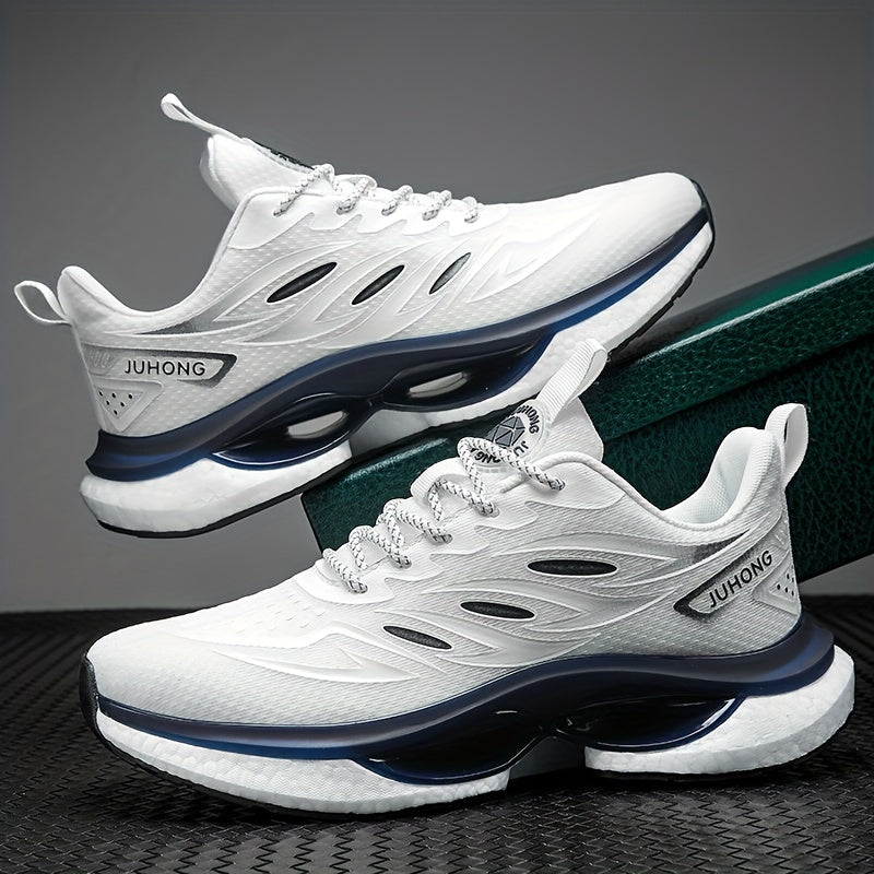 Havoni o'tkazuvchi, zarba qabul qiluvchi, barcha mavsumlar uchun mos keladigan erkaklar uchun bog'ichli yugurish poyabzallari.